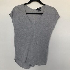 Trouve Grey V Neck Basic Tee